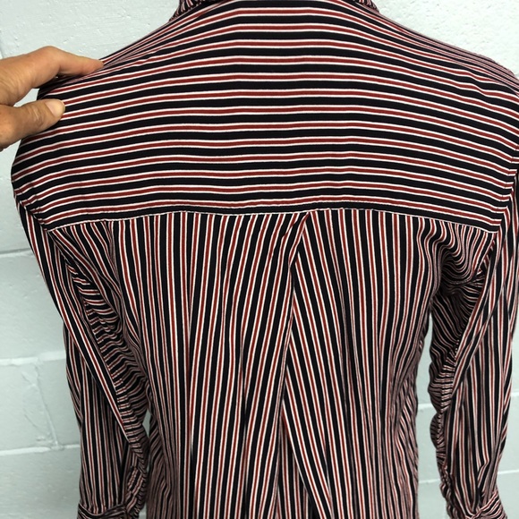 Anthropologie ☀️ Maeve Poplin Striped Button Down - Picture 8 of 11